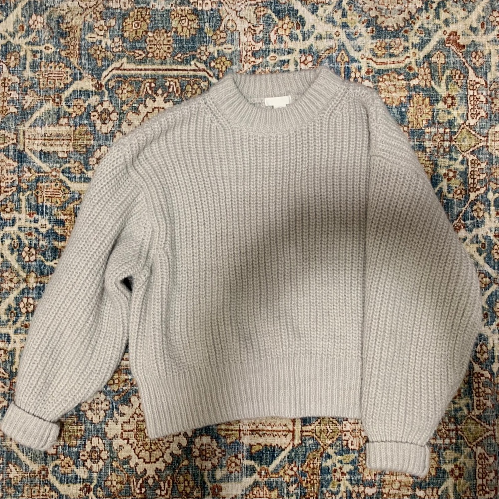 Oversized Grey Knit Sweater